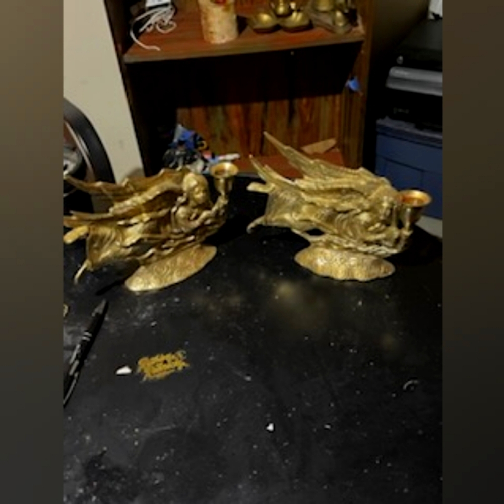 Vintage Flying Angel Candle Holders
